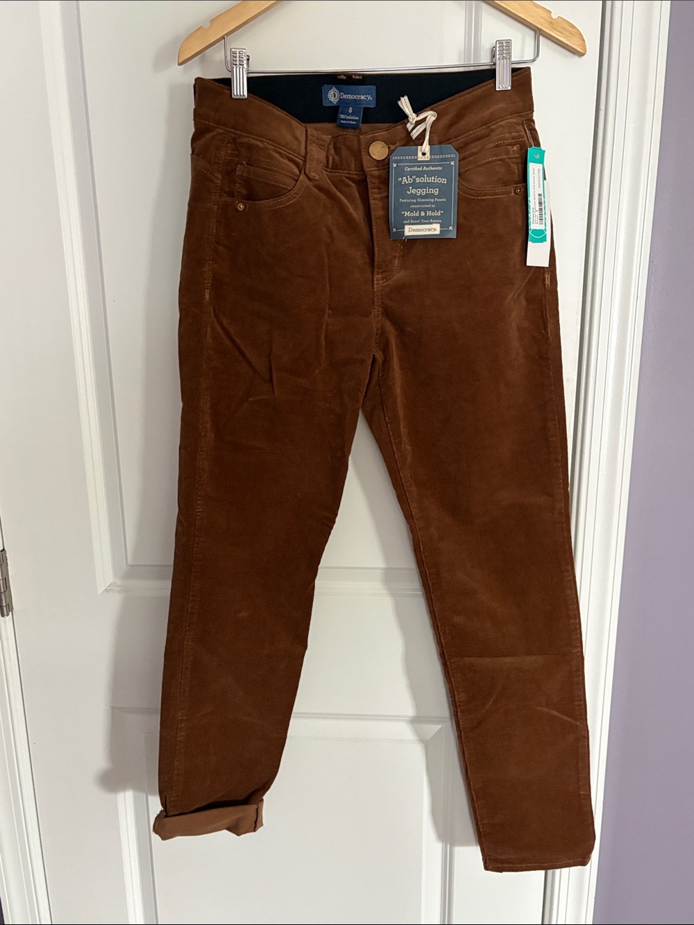 Democracy Chestnut Corduroy Skinny Jeggings - Brown